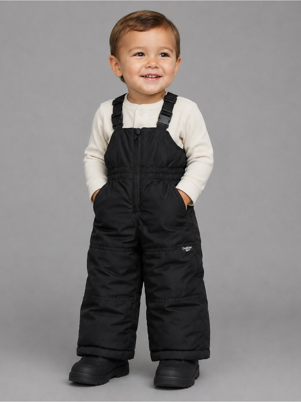 OshKosh B’gosh Toddler 2T Black Insulated Snow Bib Overalls Winter